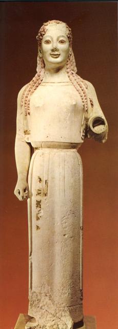Peplos Kore, c530 BC, found on Acropolis, Athens