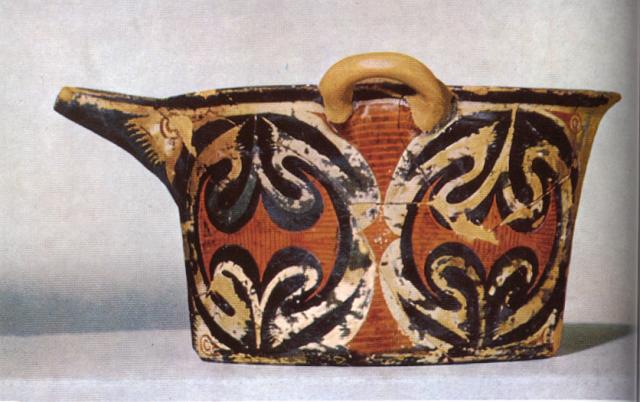 Spouted jar, Kamares Ware, Middle Minoan, 2000-1700 BC