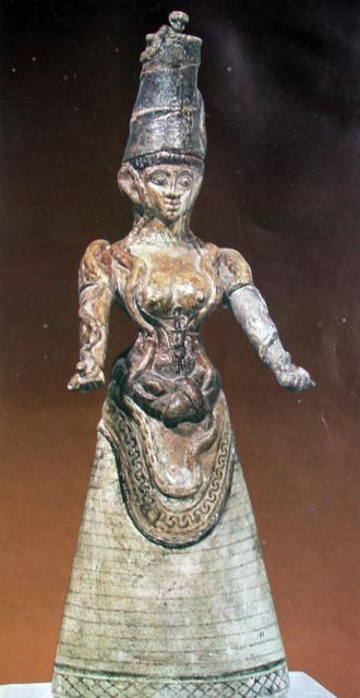 Snake goddess, c1600 BC, Minoan