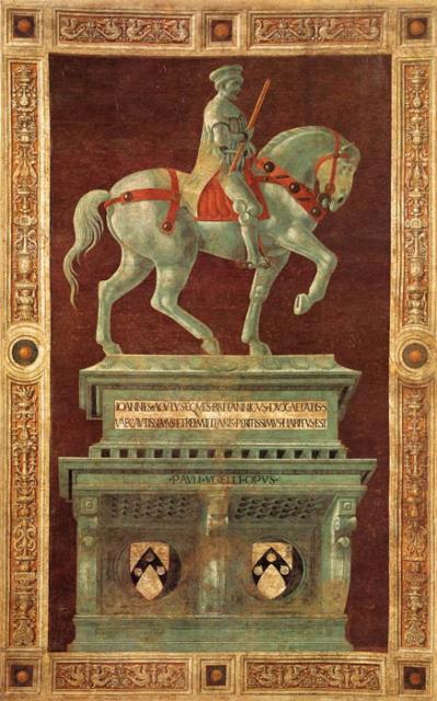 Paolo Uccello: Funerary Monument to Sir John Hawkwood, 1436, fresco in Duomo, Florence