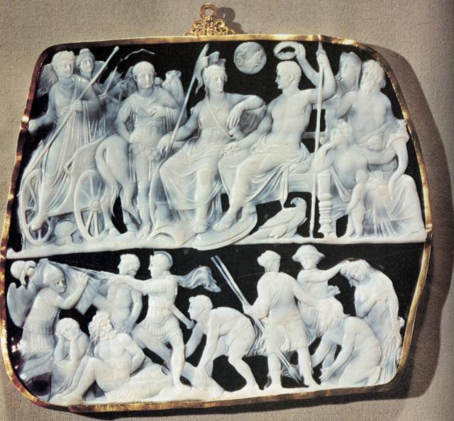 Gemma Augustea, early 1st c. CE, onyx cameo, 7.5 x 9 inches