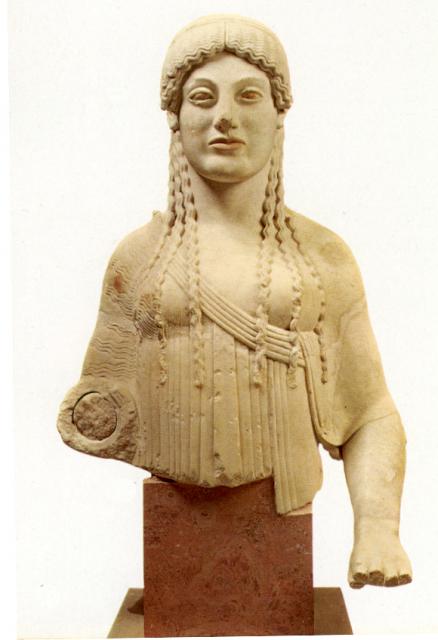 Kore of Euthydikos, 490 BC, found at Athens