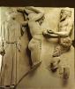 Herakles and Atlas (with the Golden Apples of the Hesperides) c.460 BC, marble metope from east side of Temple of Zeus, Olympia