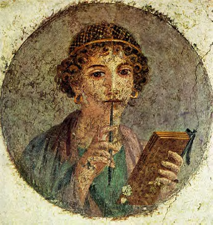 Young woman, Fresco from Pompeii, c. 60 AD (often referred to as 'Sappho')