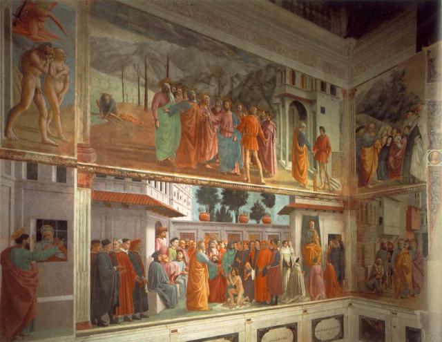 Masaccio: Brancacci Chapel frescoes, 1424-27, in Church of Santa Maria del Carmine, Florence