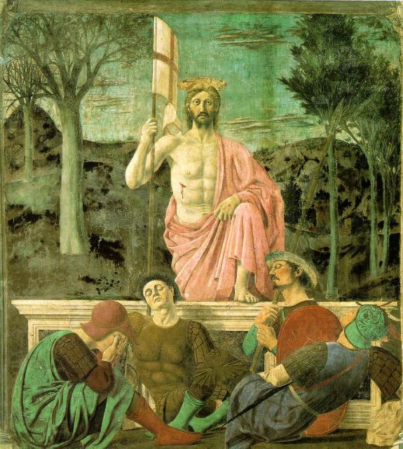 Piero della Francesca: Resurrection, 1463, mural in fresco and tempera