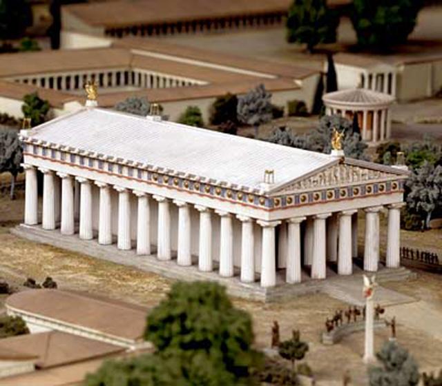 Temple of Zeus, Olympia, reconstruction view from southeast, c.470-456 BC