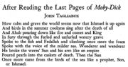 After Reading the Last Pages of Moby-Dick by John Tagliabue