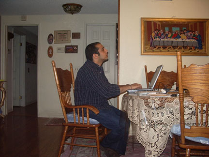 A blogger at work in 2004.  Photo: Wikimeida Commons.