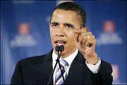 Barack Obama giving a speech. Photo courtesy of the Washington Post