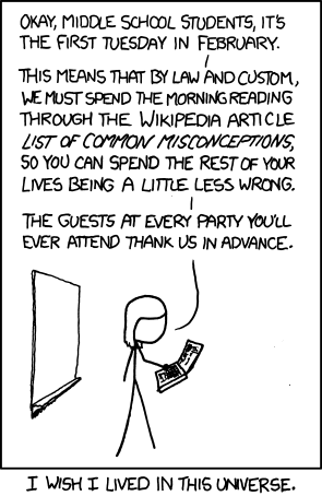 Misconceptions. XKCD.com is published under a Creative Commons License